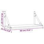 vidaXL Étagères murales 2 Pièces noir 60x25x25 5 cm bois d'ingénierie