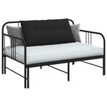 vidaXL Coussin de Dos Noir 100 x 50 cm Tissu en microfibre