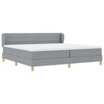 vidaXL Lit à Ressorts avec Matelas Crème 90x200 cm Tissu Gris clair