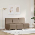 vidaXL Unité de Sofa Modulaire Sans Accoudoirs 3 Pièces Cappuccino