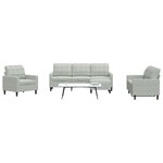 vidaXL Ensemble de canapés 4 Pièces avec coussins Gris clair Velours