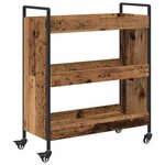 vidaXL Chariot de cuisine Bois ancien 70 x 30 x 82 cm