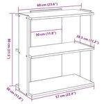 vidaXL Bibliothèque à 3 niveaux chêne artisanal 60x30x80 cm
