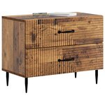 vidaXL Cabinet de chevet avec tiroir Bois ancien 62 x 34 5 x 47 5 cm