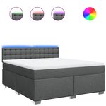 vidaXL Sommier à lattes de lit avec matelas Gris foncé 180x200cm Tissu