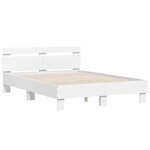vidaXL Cadre de lit avec tête de lit blanc 120x200cm bois d'ingénierie