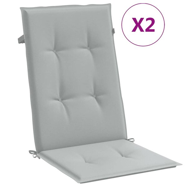 vidaXL Coussins de chaise à dossier haut lot de 2 gris clair mélangé