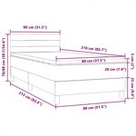 vidaXL Sommier à lattes de lit et matelas et LED bleu foncé 80x210 cm velours