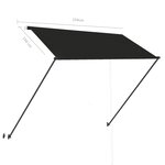 vidaXL Auvent rétractable avec LED 250x150 cm Anthracite