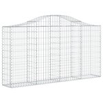 vidaXL Paniers à gabions arqués 14 Pièces 200x30x100/120 cm Fer galvanisé
