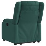 vidaXL Fauteuil inclinable de massage Vert foncé Tissu