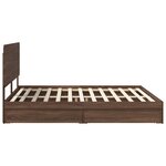 vidaXL Lit de Rangement Chêne brun 200 x 200 cm Bois d'ingénierie