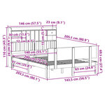 vidaXL Lit bibliothèque sans matelas blanc 140x200 cm bois pin massif