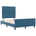 vidaXL Lit à ressorts avec tête de lit Bleu foncé 120 x 200 cm Velours