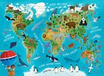 Puzzle 45 p - Carte du monde des animaux - Nvlle edition