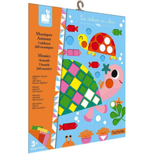 Jeu créatif - Gommettes mosaïque - 3 modèles - Animaux - Dès 3 ans - Janod