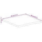 vidaXL Dessus de table à bord vivant 80x80x2 5 cm bois massif manguier
