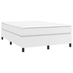 vidaXL Sommier à lattes de lit avec matelas Blanc 140x200cm Similicuir