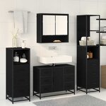 vidaXL Ensemble de mobilier de salle de bain 3 Pièces Chêne noir