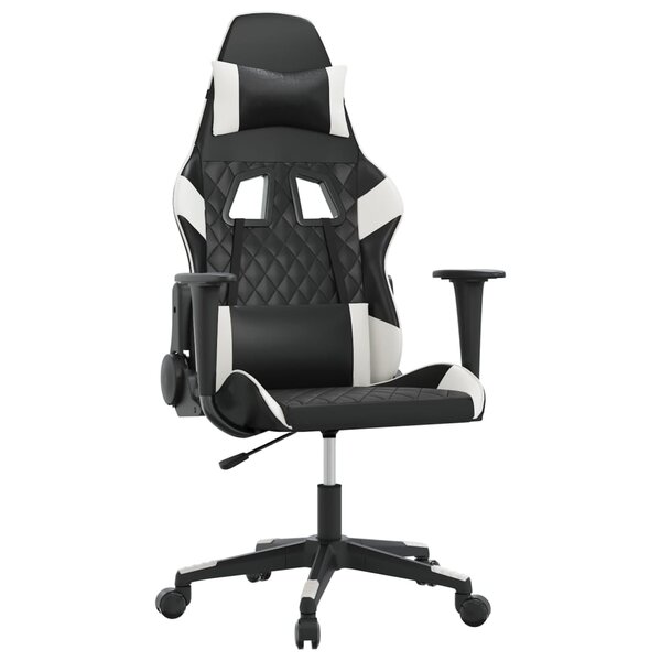vidaXL Chaise de jeu Noir et blanc Similicuir