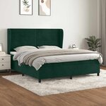 vidaXL Sommier à lattes de lit et matelas Vert foncé 160x200cm Velours