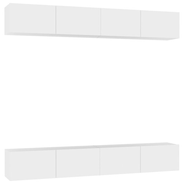 vidaXL Meubles TV 4 Pièces Blanc 100x30x30 cm Bois d'ingénierie