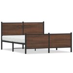 vidaXL Cadre de lit en métal sans matelas chêne marron 150x200 cm