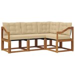 vidaXL Ensemble de canapés d'extérieur 4 Pièces Naturel et Beige