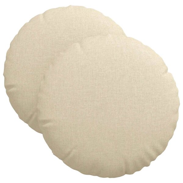 vidaXL Coussins de siège 2 pc Tissu Crème Ø40 x 13 cm