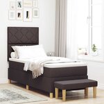 vidaXL Lit à ressorts avec matelas Marron foncé 80 x 200 cm tissu
