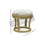 Tabouret en rotin avec coussin uni