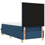 vidaXL Lit à ressorts avec matelas & banc bleu 100x200 cm tissu