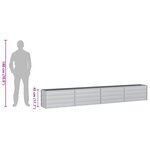 vidaXL Lit surélevé de jardin 320x40x45 cm Acier galvanisé Argenté