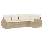 vidaXL Salon de jardin avec coussins 5 Pièces beige résine tressée