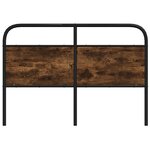 vidaXL Tête de lit chêne fumé 120 cm acier et bois d'ingénierie