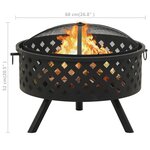 vidaXL Foyer avec tisonnier 68 cm XXL Acier