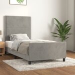 vidaXL Cadre de lit avec tête de lit Gris clair 100x200 cm Velours