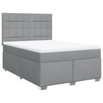 vidaXL Sommier à lattes de lit avec matelas Gris clair 160x200cm Tissu