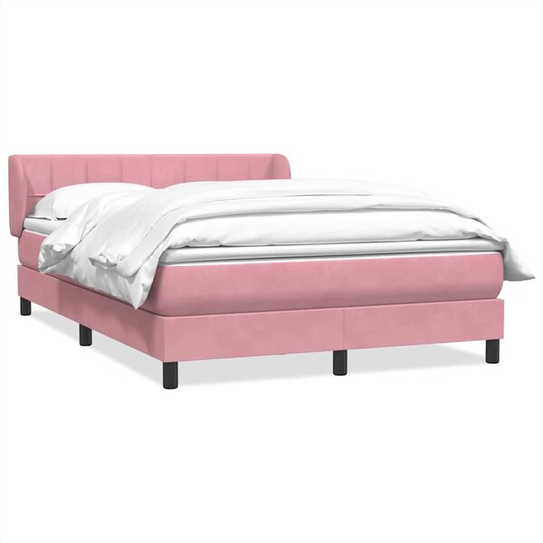 vidaXL Sommier à lattes de lit avec matelas rose 140x220 cm velours