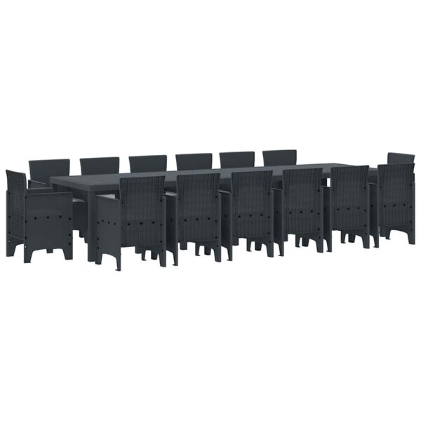 vidaXL Ensemble de salle à manger pour jardin 15 Pièces Anthracite