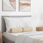 vidaXL Coussins d'accent 2 Pièces Crème Ø 15 x 40 cm Tissu en microfibre