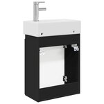 vidaXL Meuble de salle de bain avec robinet Noir 45 5 x 22 5 x 84 cm