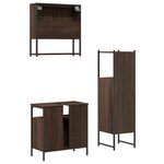 vidaXL Ensemble de meubles de salle de bain 3 Pièces Chêne marron