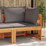 vidaXL Canapé d'angle avec coussins gris foncé Bois d'acacia solide