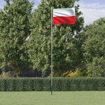 vidaXL Drapeau de la Pologne et mât 6 23 m Aluminium