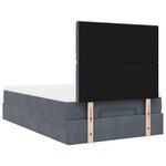 vidaXL Cadre de lit ottoman et matelas gris foncé 120x200 cm velours
