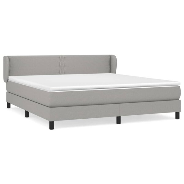 vidaXL Sommier à lattes de lit avec matelas Gris clair 180x200cm Tissu