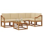 vidaXL Ensemble de canapés d'extérieur 6 Pièces Naturel et Beige