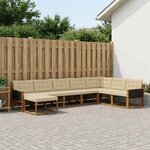vidaXL Ensemble de canapés d'extérieur 8 Pièces Naturel et Beige