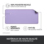 Large tapis de bureau - logitech desk mat - studio series  multifonctionnel et etendu - lavande